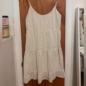 Primark Women’s White Eyelet Tiered Cami Dress Size Medium